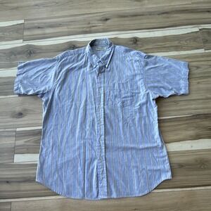 Vintage Steeplechase Shirt Mens XL 17-17.5 Single Needling Button‎ Short Sleeve